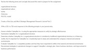 Caterpillar Inc Strategic Management Research Journal