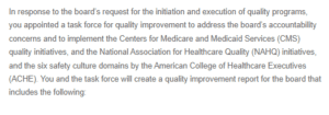 Empowering Quality Initiatives- Establishing a Task Force for Healthcare Excellence