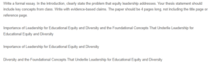 Leadership for Educational Equity and Diversity