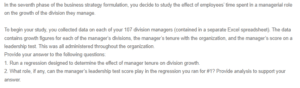 Management and Leadership - Regression Analysis