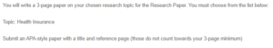Research Paper - Health Insurance