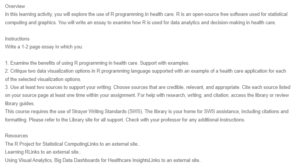 The Role of R Programming in Health Care