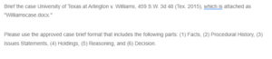 University Of Texas At Arlington V. Sandra Williams And Steve Williams Case Brief