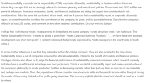 Corporate Social Responsibility - Nestle