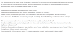 Discussion - Financial Markets