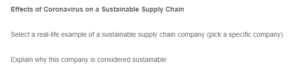 Effects of Coronavirus on a Sustainable Supply Chain