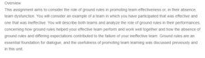 Ground Rules- Catalysts for Team Success or Sources of Dysfunction