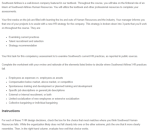 HR Design Decisions - South-West Airlines