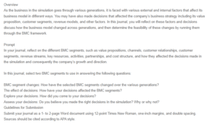 Harvard Business Review Simulation and Journal