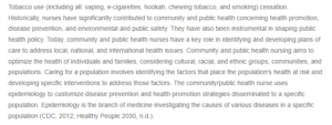 Health Promotion Plan- Tobacco Use