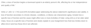 Impact of Functional Decline on Activities of Daily Living in Older Adults- An Examination of Chronic Disease and Its Effects