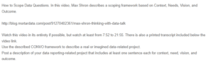 Scoping Data Questions Using the CONVO Framework