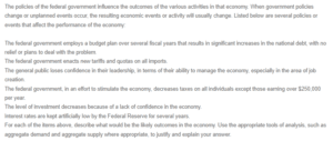 Policies of the Federal Government