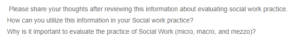 Reflecting on Evaluation Methods in Social Work Practice- Insights and Implications