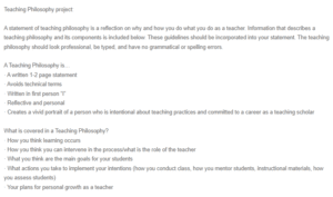 Reflection - Teaching Philosophy