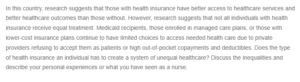 The Impact of Health Insurance Type on Healthcare Inequality- A Critical Analysis