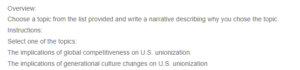 The implications of generational culture changes on U.S. unionization