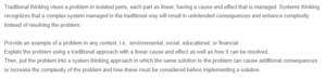 Traditional Thinking vs. System Thinking