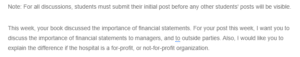 Understanding the Importance of Financial Statements- Perspectives for Managers and External Stakeholders in Healthcare Organizations