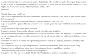 Use of Force, Bill of Rights, and Criminal Defense