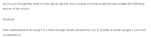 Critiquing the Methods Section of Research Articles- Evaluating Sample Selection, Target Population, and Data Collection