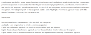 Discussion - Performance Appraisal