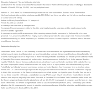 Discussion Response - False Advertising