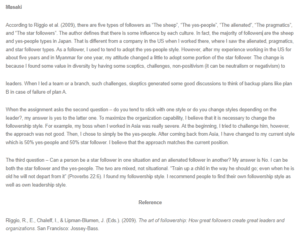 Discussion Response - Rethinking Followership
