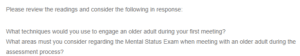 Effective Techniques and Considerations for Assessing Older Adults- Engagement Strategies Mental Status Evaluation and Key Assessment Questions