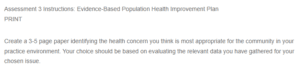 Evidence-Based Population Health Improvement Plan