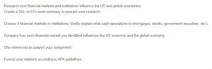 Financial Market Influence on US and Global Economies