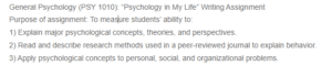 General Psychology-PSY 1010- Psychology in My Life