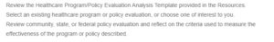 Healthcare Program-Policy Evaluation Analysis Template