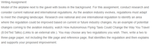 Improvement of National and International Aviation Regulations