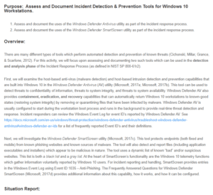 Incident Detection and Prevention Tools for Windows 10 Workstations