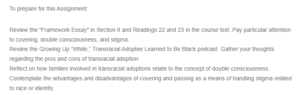 Navigating Double Consciousness and Stigma in Transracial Adoption- The Role of Covering and Passing