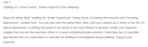 Optimizing Staffing for Small Police Departments- Evaluating Approaches and Best Practices