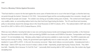 Response - Fiscal vs. Monetary Policies Against Recession