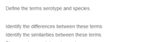 Serotype vs. Species- Definitions, Differences, Similarities, and Usage in Microbiology