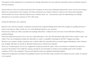 Strategic Analysis Results and Change Recommendations