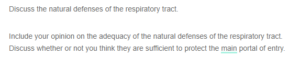 The Natural Defenses of the Respiratory Tract