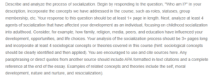 The Process of Socialization- Understanding Who I Am