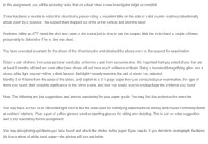 Forensic Examination of Shoe Soles in a Criminal Investigation