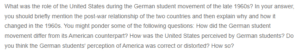 The United States and the German Student Movement of the 1960s- Influence, Perceptions, and Change