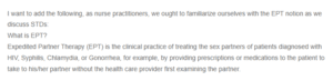 Expedited Partner Therapy (EPT)- A Key Practice for Nurse Practitioners in STD Management