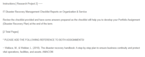 IT Disaster Recovery Management Checklist Reports