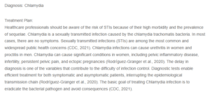 Peer Response-Management Plan for Chlamydia Infection