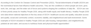 Social Determinants of Health