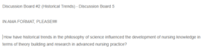 The Impact of Philosophical Trends in Science on the Development of Nursing Knowledge and Advanced Practice