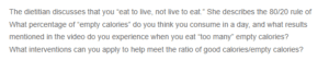 Understanding the 80-20 Rule-Managing Empty Calories for Better Health
